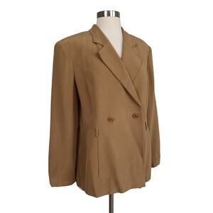 Due Per Due Womens Vintage Double Breasted Silk Blazer Size 12 Academia‎ Career